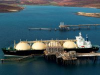 LNG tanker at loading terminal